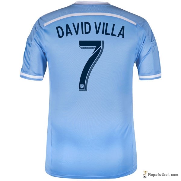 Camiseta New York City Replica Primera Ropa David Villa 2016/17 Azul